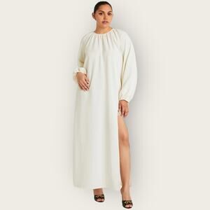 Hill House The Simone Maxi Dress | Extra Large Coconut Milk White Crepe Etherial